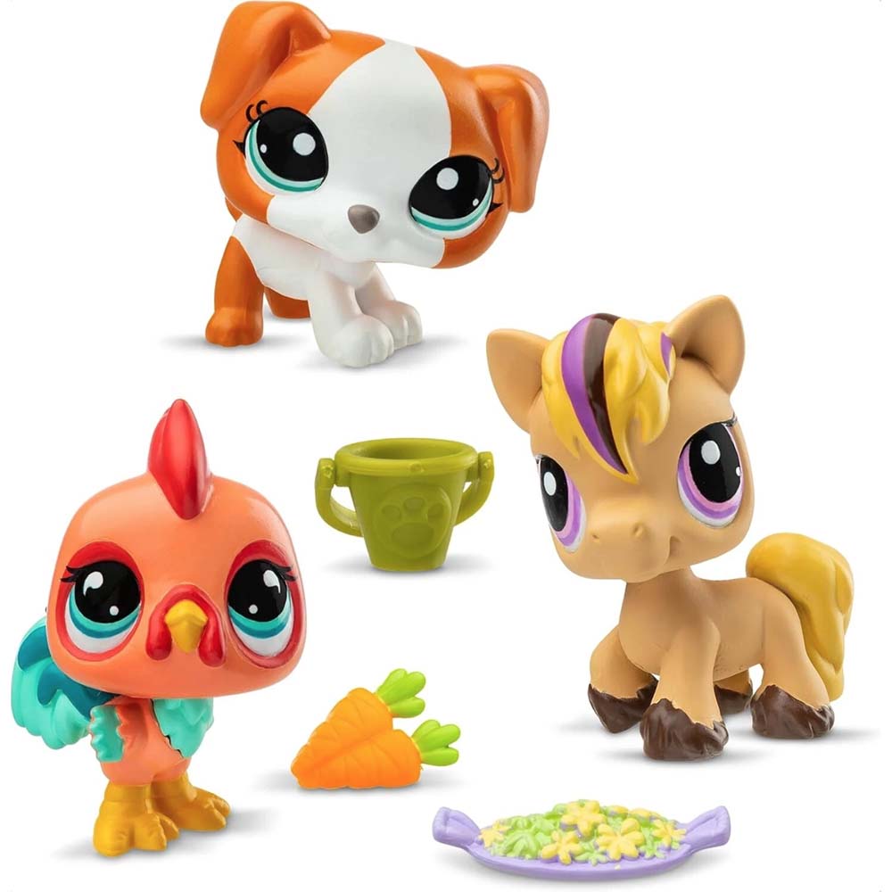 Littlest Pet Shop Series 4 Pet Trio Tube Barnyard Pets 32081, figuras de animales