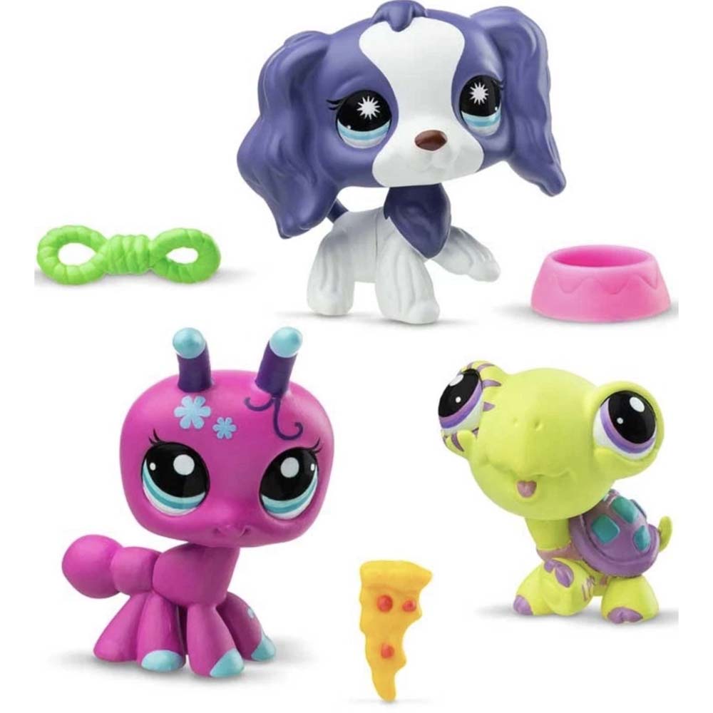Littlest Pet Shop Series 3 Pet Trio Tube Backyard Pets 32061, figuras de animales