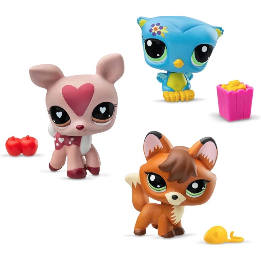 Littlest Pet Shop Series 4 Pet Trio Tube Forest Pets 32081, figuras de animales