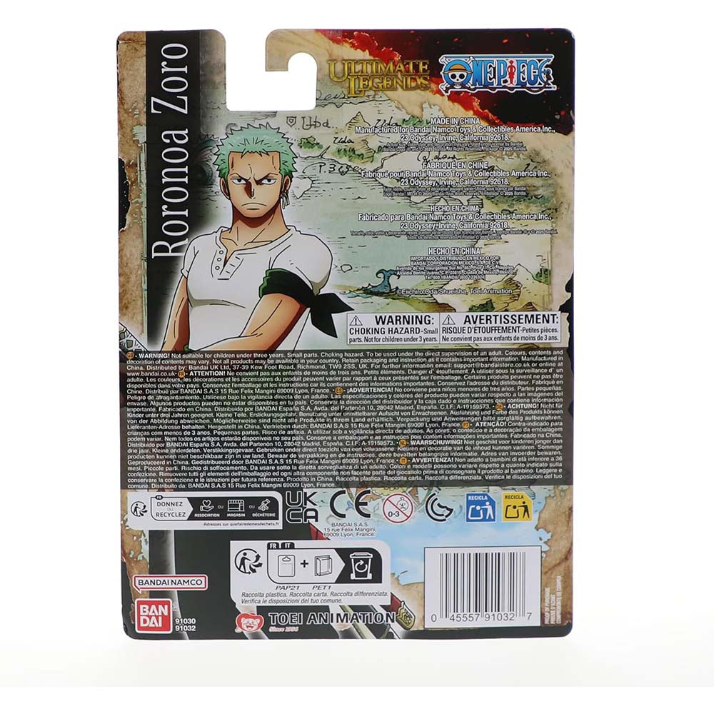 Bandai Ultimate Legends One Piece 12 cm - Roronoa Zoro 27001, figuras de acción