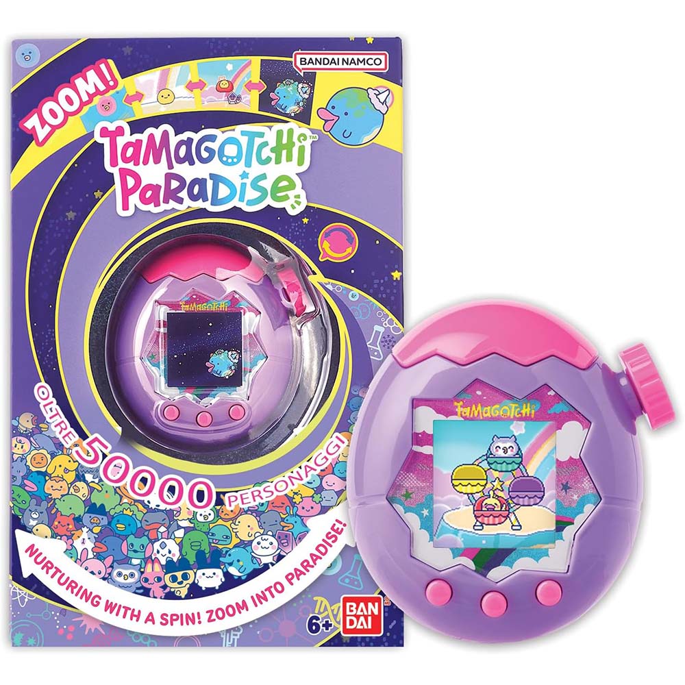 Tamagotchi Paradise Purpura 43420, juguetes interactivos