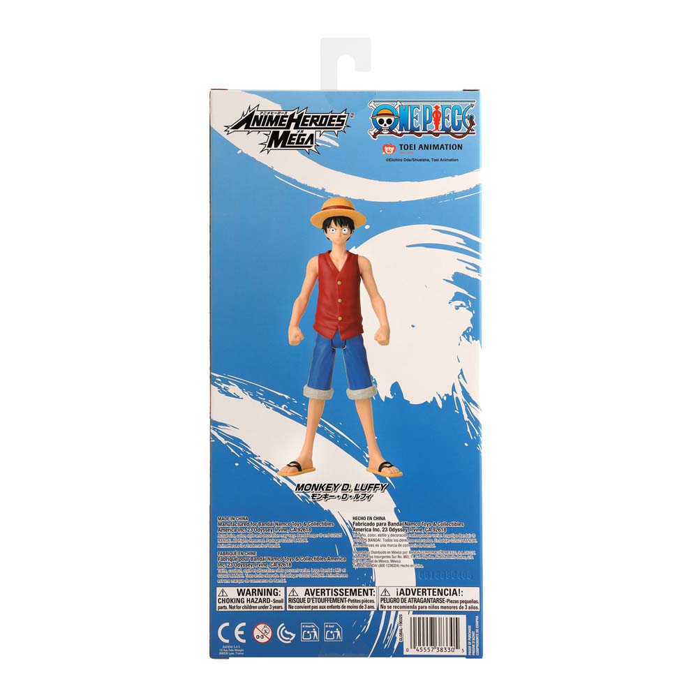 Bandai Anime Heroes Mega One Piece Monkey D. Luffy de 30 cm, figuras de acción