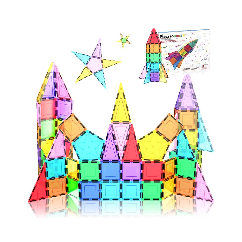 PicassoTiles Set Magnético Cohete Espacial – PT32, sets de construcción
