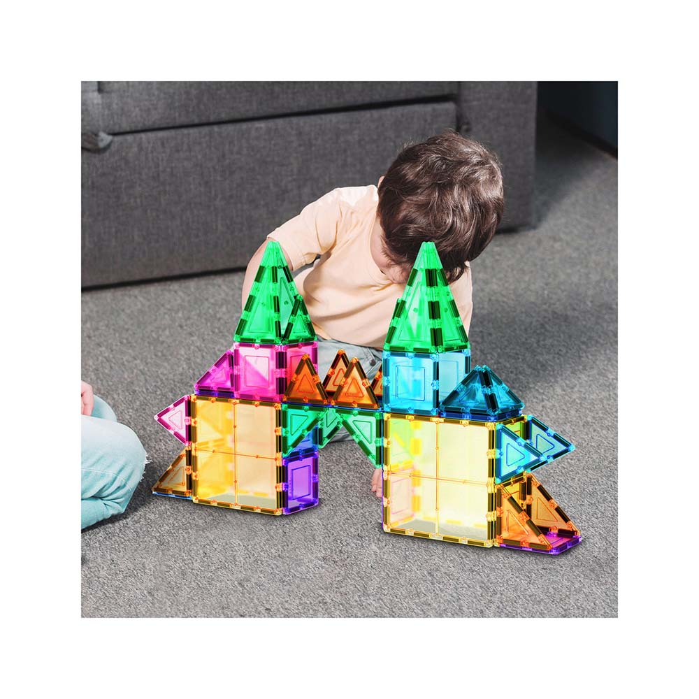PicassoTiles PT61 – Set de Construcción Magnética de 61 Piezas para Aprendizaje STEM y Juego Creativo, sets de construcción