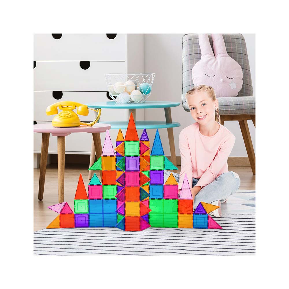 PicassoTiles PT101 – Set Clásico de 101 Piezas Magnéticas para Construcción Creativa y Aprendizaje STEM, sets de construcción