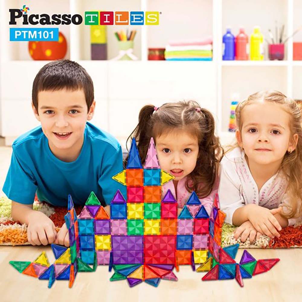 PicassoTiles Set de Bloques Magnéticos de Construcción Educativa, sets de construcción
