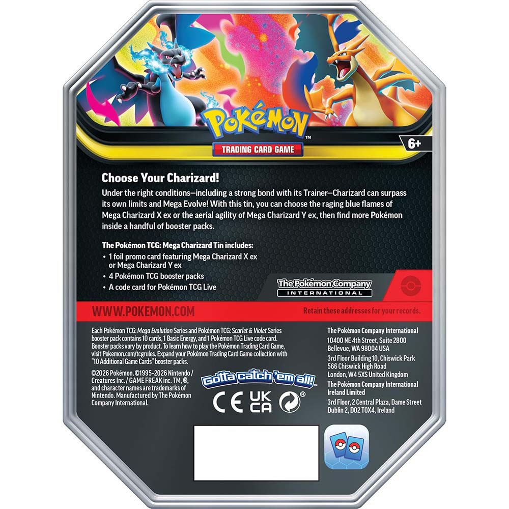 Pokémon TCG: Mega Charizard X Tin (Cartas en Español