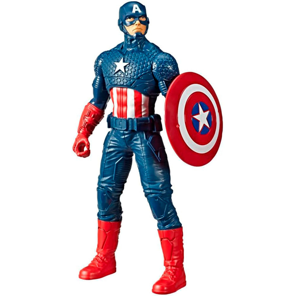 Marvel Mighty Hero Series Capitán América: Figura de Acción Articulada de 22.5 cm con Escudo - Edad 4+