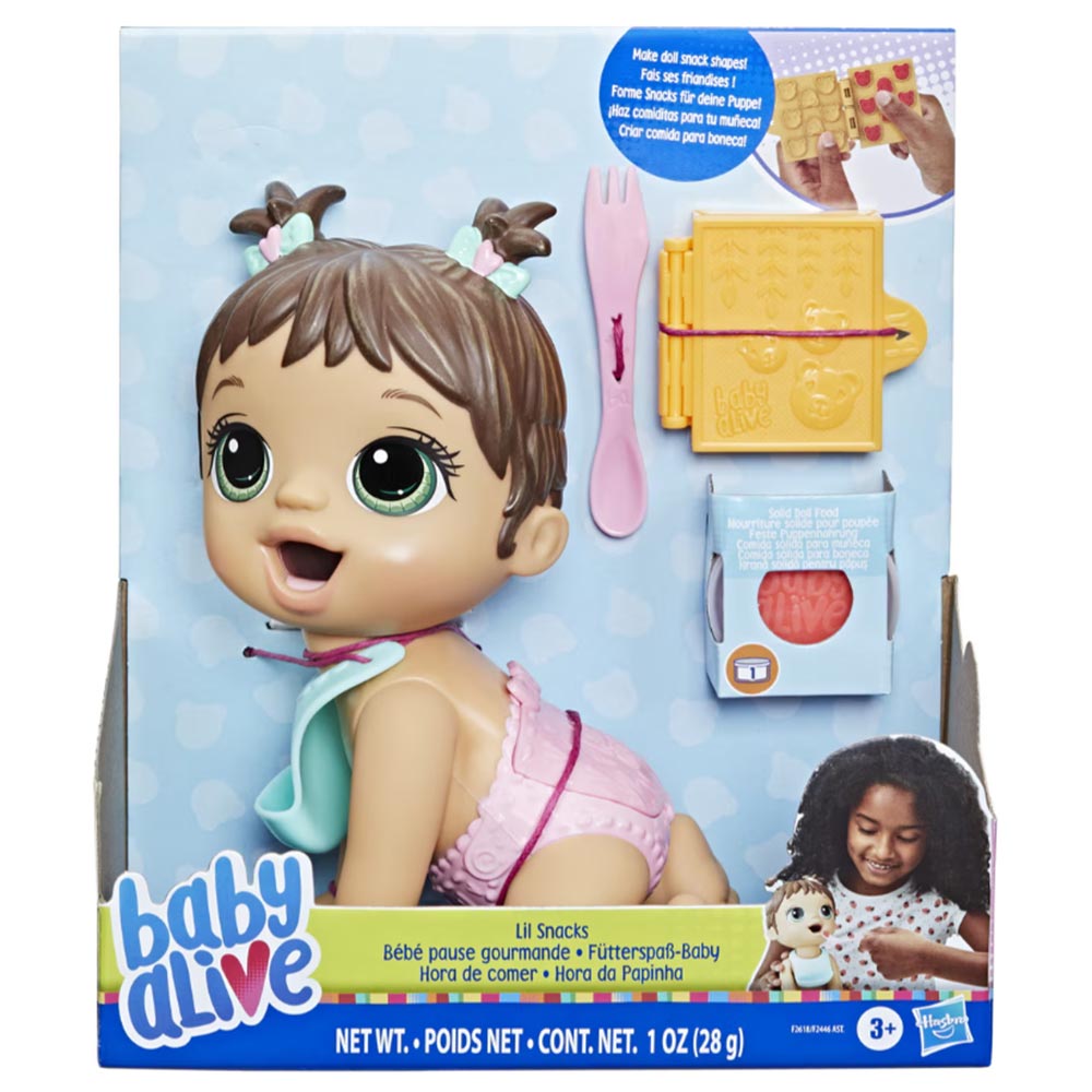 Baby Alive Lil Snacks - Morena F2618: Muñeca - Edad 3+