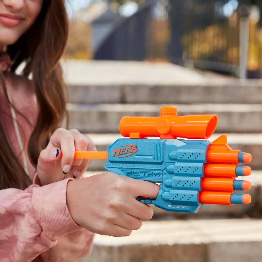 NERF Lanzador Elite 2.0 Prospect QS-4 F4190, lanzadores de juguete