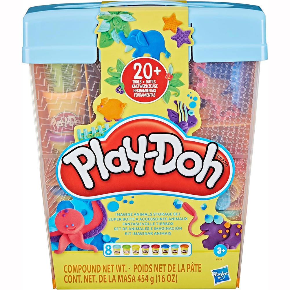 Play-Doh Imagine Animals Storage Set F7381: Set de masa moldeable - Edad 3+