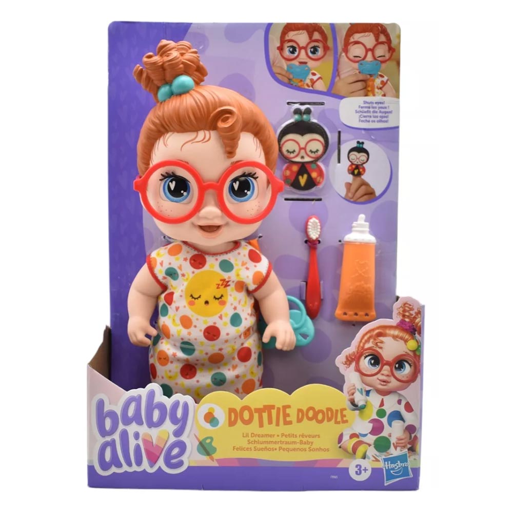 Baby Alive Dottie Doodle Felices Sueños F9965: Muñeca - Edad 3+