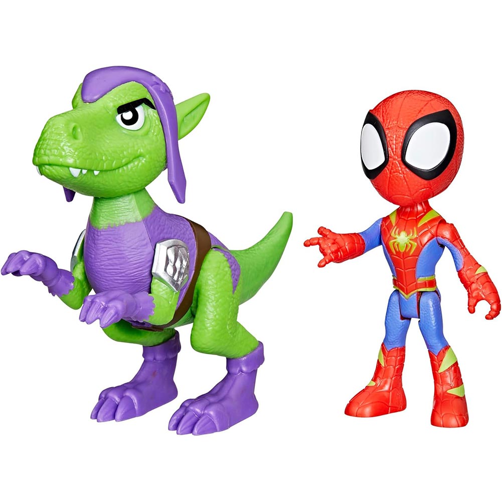 Marvel Spidey And His Amazing Friends Dino Webs Spidey y Goblin Raptor G0120: Figura de acción - Edad 3+