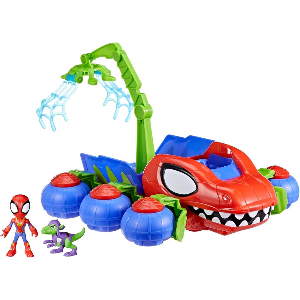 Marvel Spidey and His Amazing Friends Dino-grúa arácnida F9480: Figura de acción - Edad 3+
