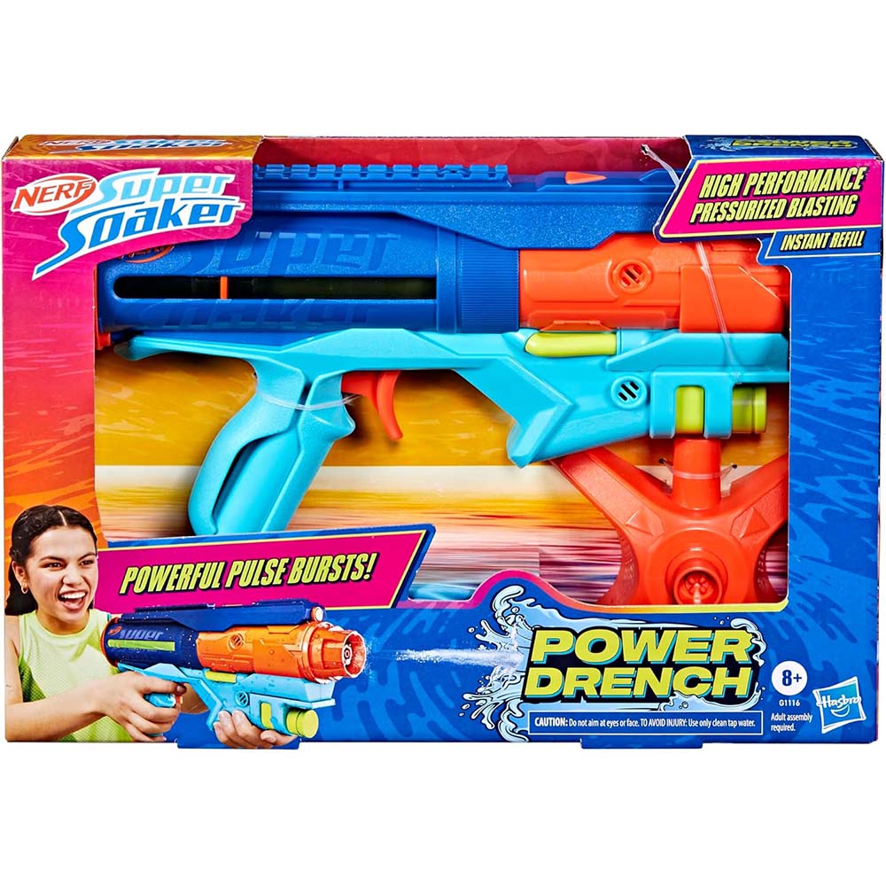 Nerf Super Soaker Power Drench G1116: Lanzador de agua - Edad 3+