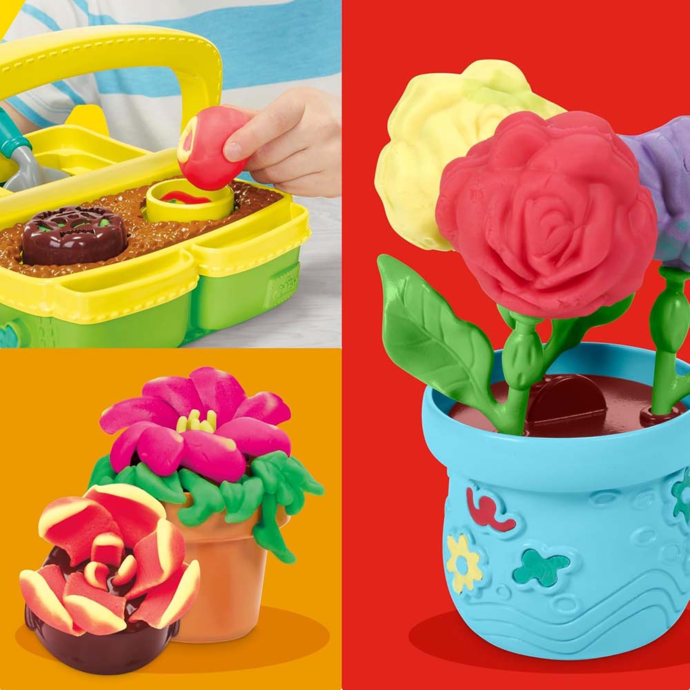 Play Doh Blooming Flowers Mi Jardín G0492: Set de masa moldeable