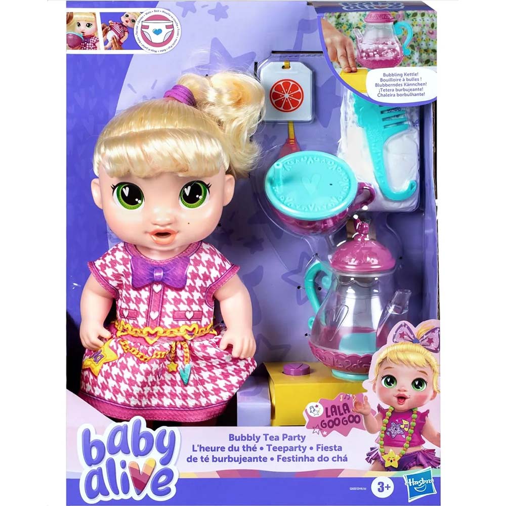 Baby Alive Muñeca Bubbly Tea Party Lala Googoo Con Accesorio G0608, muñecas y muñecos