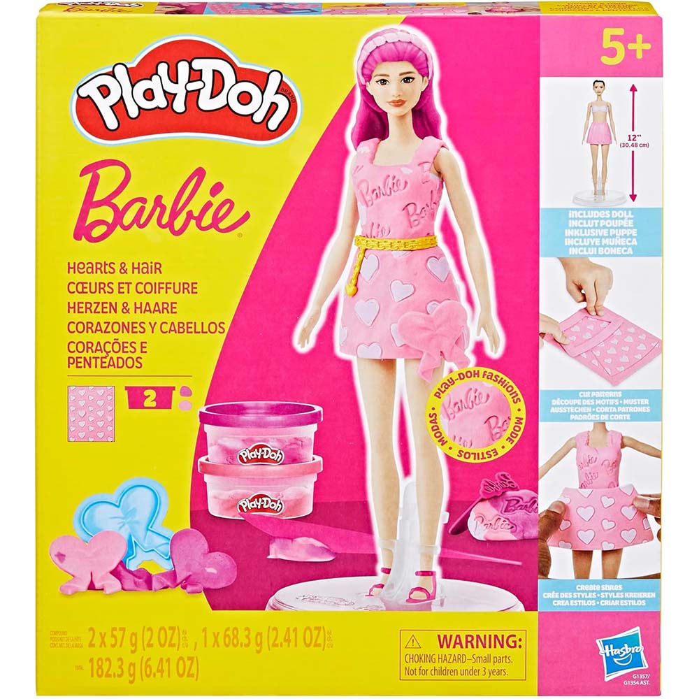 Play-Doh Barbie Corazones G1354, masas y moldeo