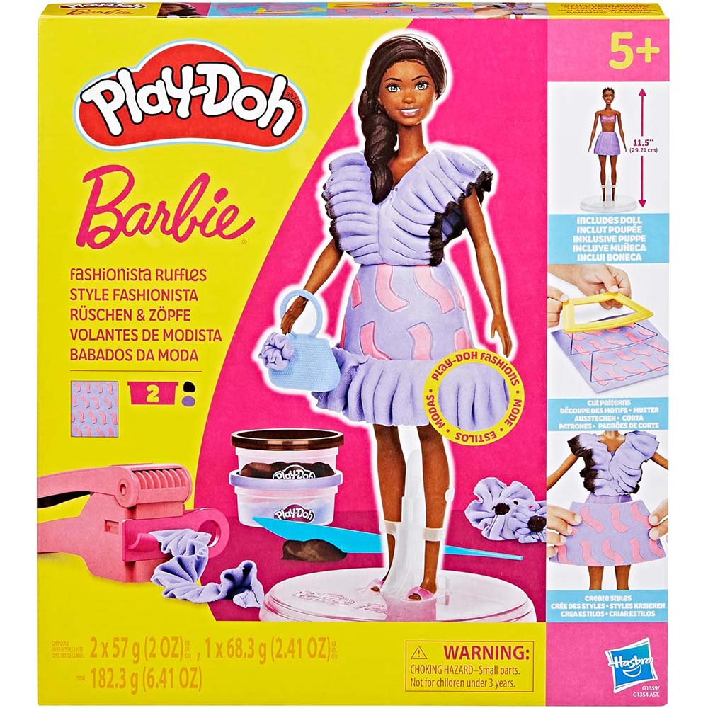 Play-Doh Barbie Volantes de Modista G1354, masas y moldeo