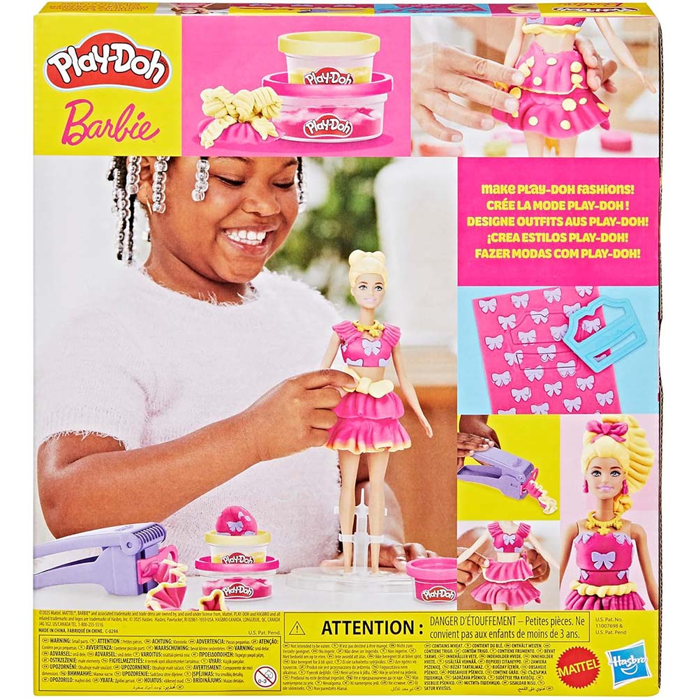 Play-Doh Barbie Volantes y Lazos G1354, masas y moldeo