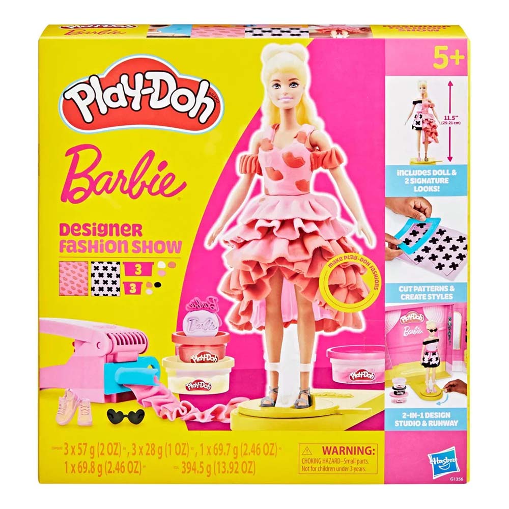 Play Doh Barbie Fashion Playset Show Diseñador De Vestidos G1356, masas y moldeo