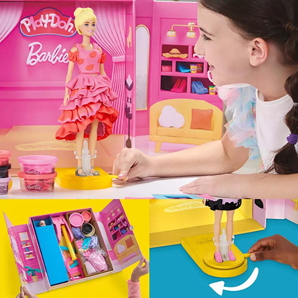 Play Doh Barbie Fashion Playset Show Diseñador De Vestidos G1356