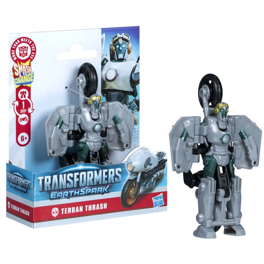 Transformers EarthSpark 1-Step Smash Changer Terran Thrash G0742, figuras de acción