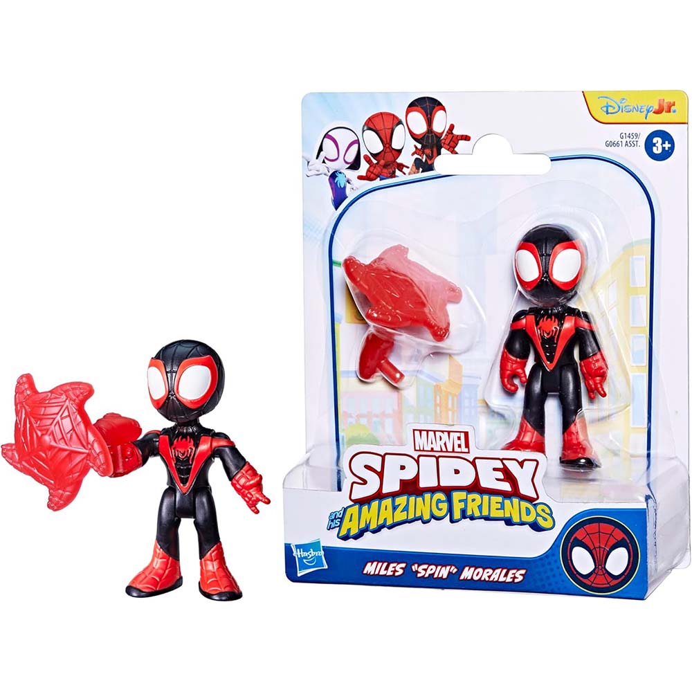 Marvel Spidey and His Amazing Friends Figura de Acción Miles Spin Morales G1459, figuras de acción
