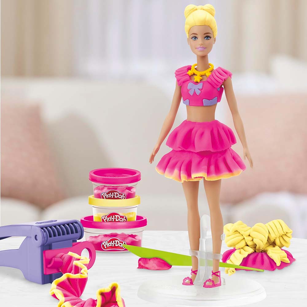 Play-Doh Set de Masas Moldeables Volantes y Lazos Barbie, masas y moldeo