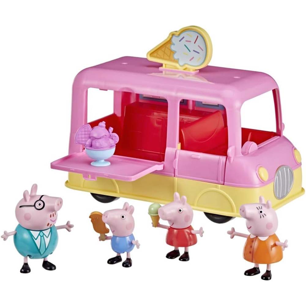 Peppa Pig Set de Juego Camión de Helados con Figuras, figuras de acción y colección