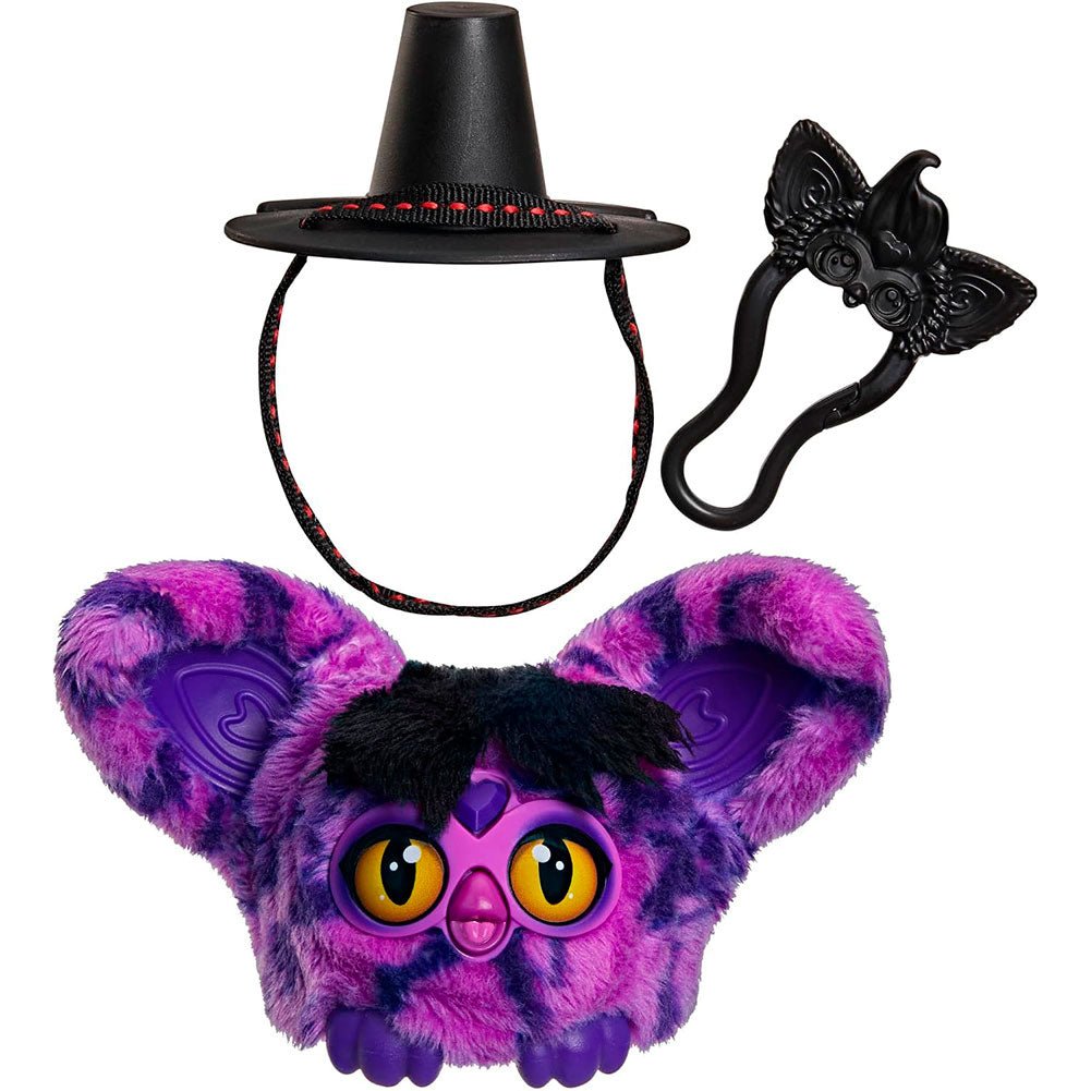 Furby Furblets Saja Boys KPop Demon Hunters con sombrero y clip de llavero