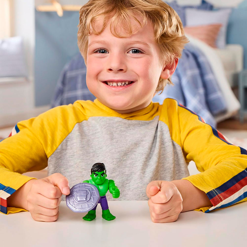 Marvel Spidey and His Amazing Friends Hulk: Figura de Acción de 7.5 cm con Accesorio - Edad 3+