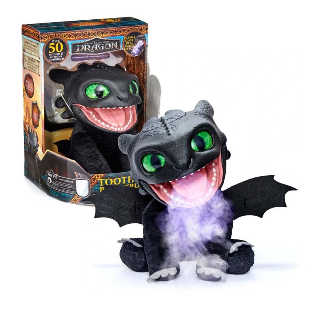 RealFX - Cómo Entrenar a tu Dragón - Peluche Animatrónico Toothless RE000000, peluches interactivos