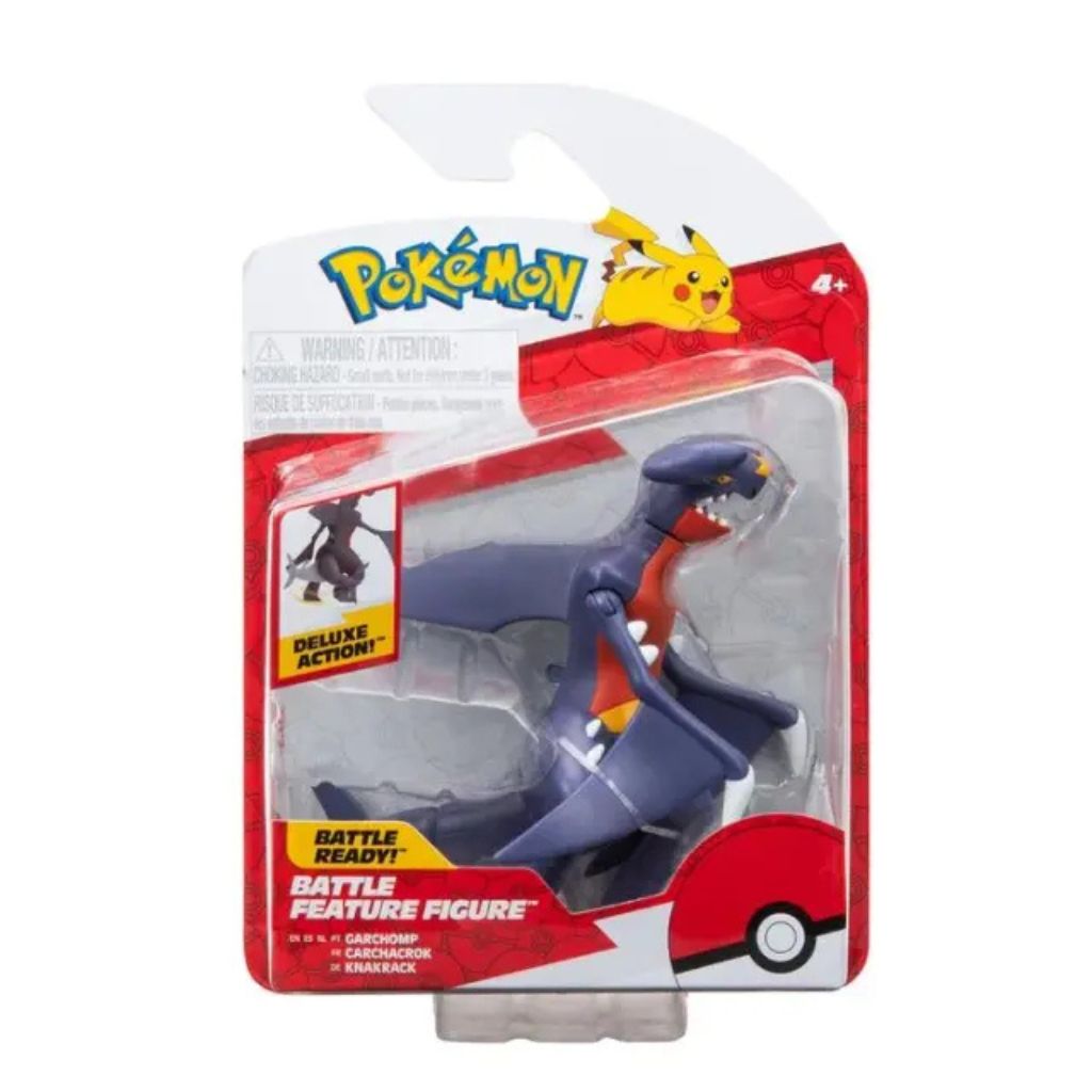 Pokémon Battle Feature Figure Jazwares: Garchomp Figura de Acción con Funciones de Batalla - Edad 4+