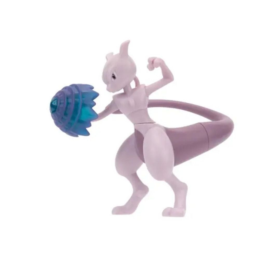 Pokémon Battle Feature Figure Jazwares: Mewtwo Figura de Acción con Funciones de Batalla - Edad 4+