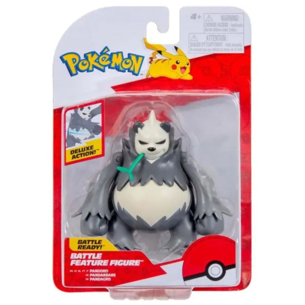 Pokémon Battle Feature Figure Jazwares: Pangoro Figura de Acción con Funciones de Batalla - Edad 4+