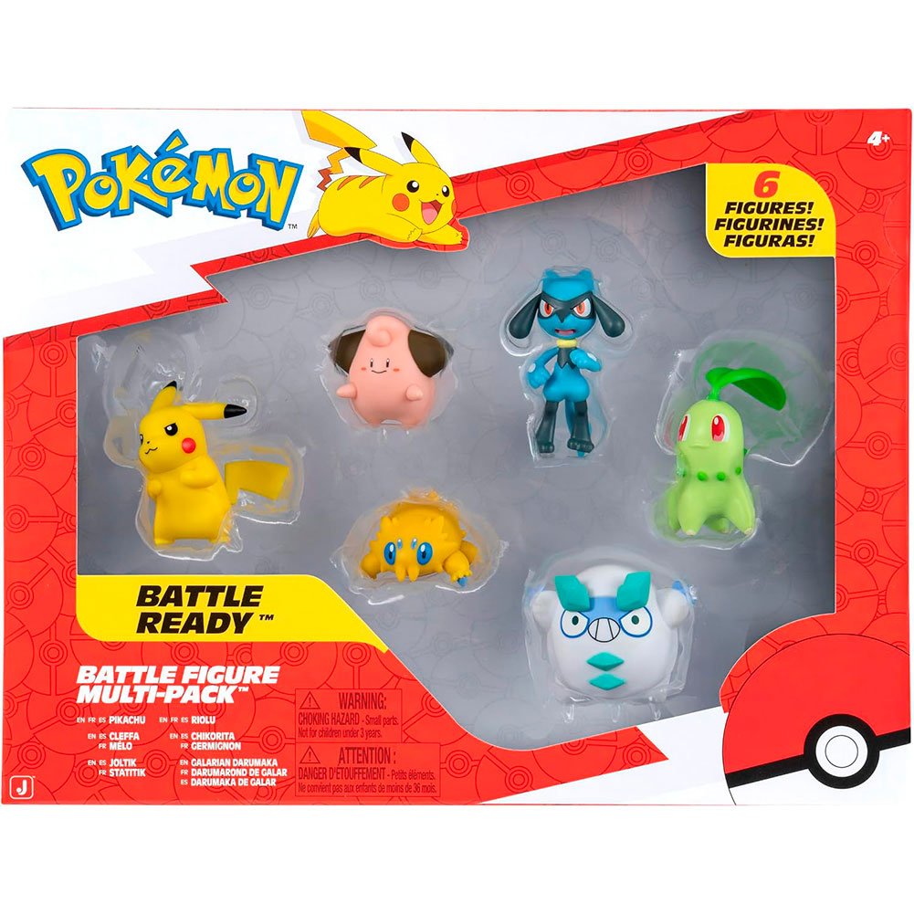 Pokémon Battle Ready Jazwares: Paquete de 6 Figuras de Batalla de 5 cm - Edad 4+