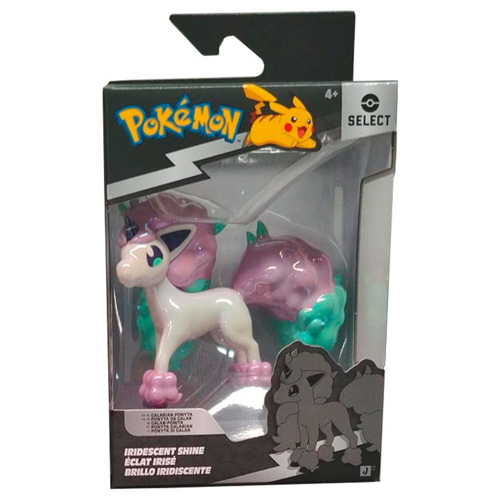 Pokémon Select Iridescent Shine: Galarian Ponyta Figura Coleccionable de Personaje Surtido de 7.6 cm, Edad 4+