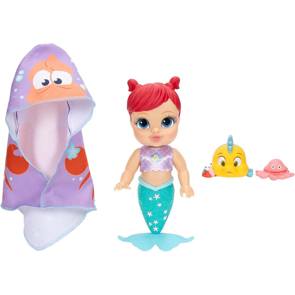 JAKKS Pacific – Disney Princesas Muñeca Bebé Ariel Hora del Baño (30 cm), muñecas y muñecos