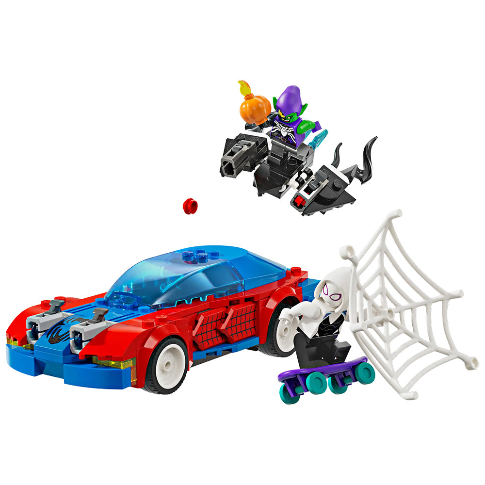LEGO Marvel Coche de Carreras de Spider-Man y Duende Verde Venomizado 76279: Set de construcción de 227 piezas - Edad 7+