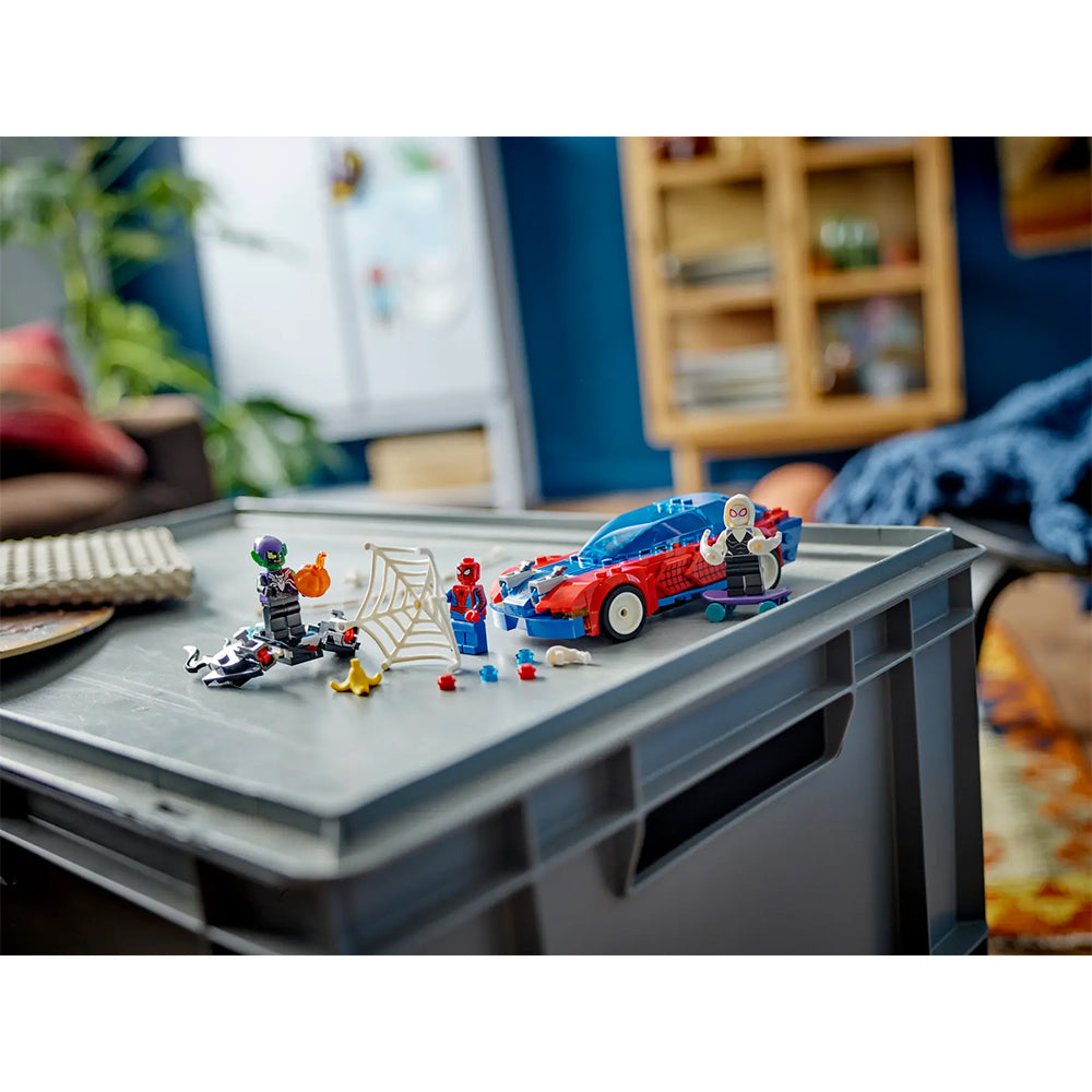 LEGO Marvel Coche de Carreras de Spider-Man y Duende Verde Venomizado 76279: Set de construcción de 227 piezas - Edad 7+