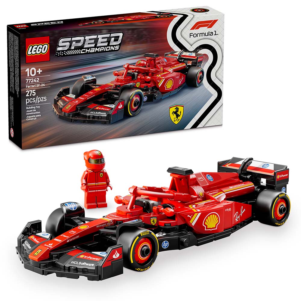 LEGO Coche de Carreras Ferrari SF-24 F1 77242: Set de construcción de 275 piezas - Edad 10+