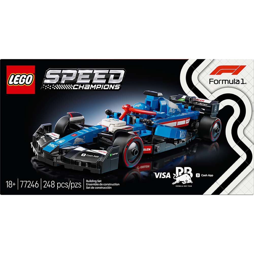LEGO Speed Champions Coche de Carreras Visa Cash App RB VCARB 01 F1 77246: Set de construcción de 248 piezas - Edad 18+