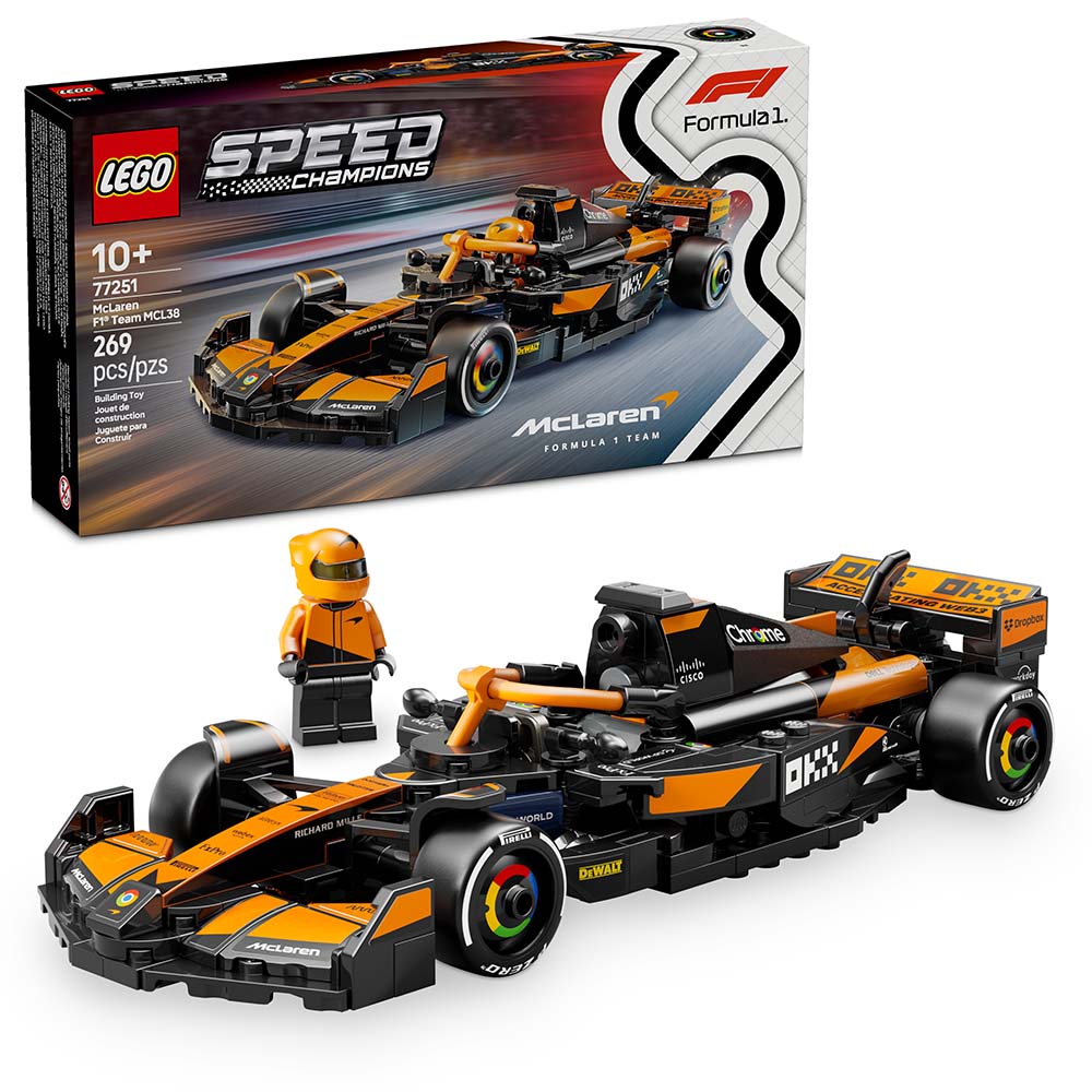 LEGO Speed Champions Coche de Carreras McLaren F1 Team MCL38 77251: Set de construcción de 269 piezas - Edad 10+
