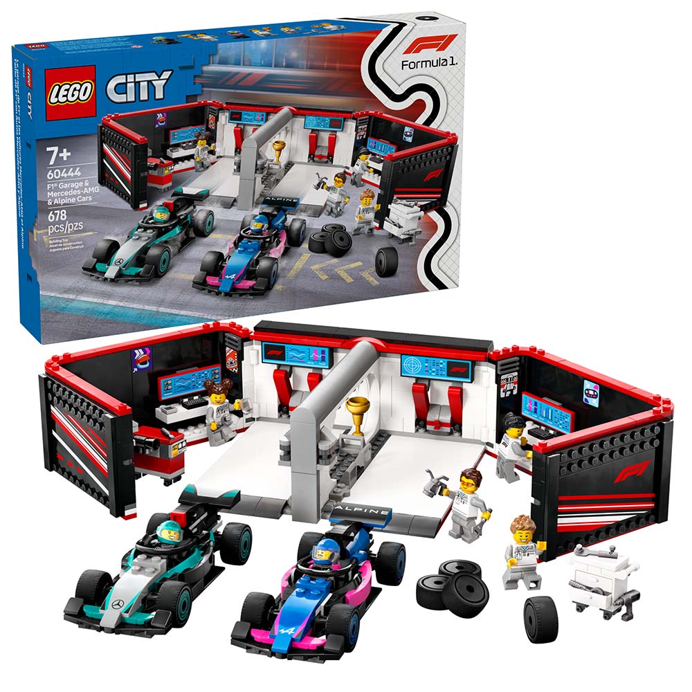 LEGO City Garaje de F1 con Coches Mercedes-AMG y Alpine 60444, sets de construcción