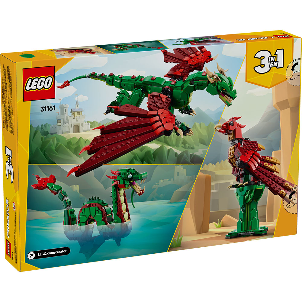 LEGO Creator 3 en 1 Dragon Medieval 31161, sets de construcción