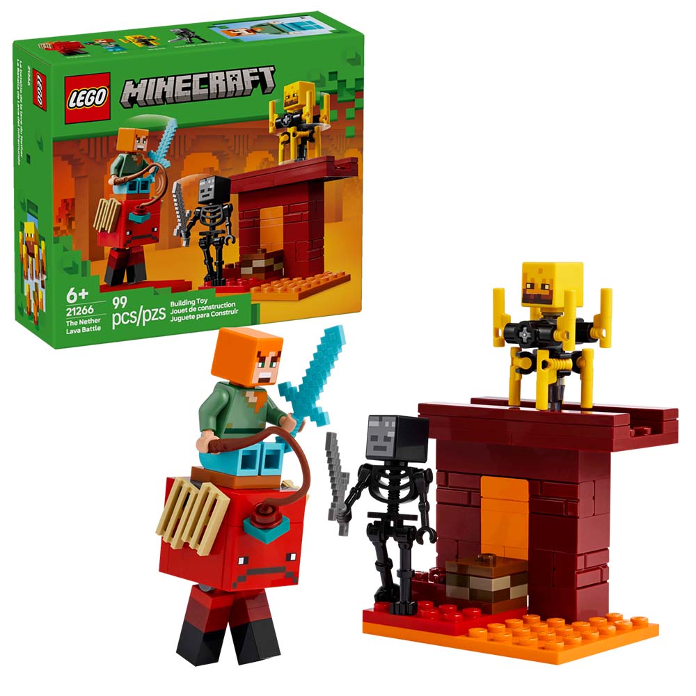 LEGO Minecraft La Batalla de Lava del Inframundo 21266: Set de construcción de 99 piezas - Edad 6+