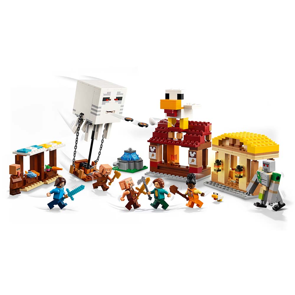 LEGO Minecraft El Ataque a la Aldea del Globo de Ghast 21273: Set de construcción de 555 piezas - Edad 10+