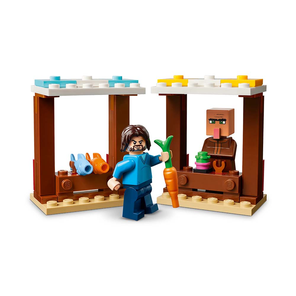 LEGO Minecraft El Ataque a la Aldea del Globo de Ghast 21273: Set de construcción de 555 piezas - Edad 10+