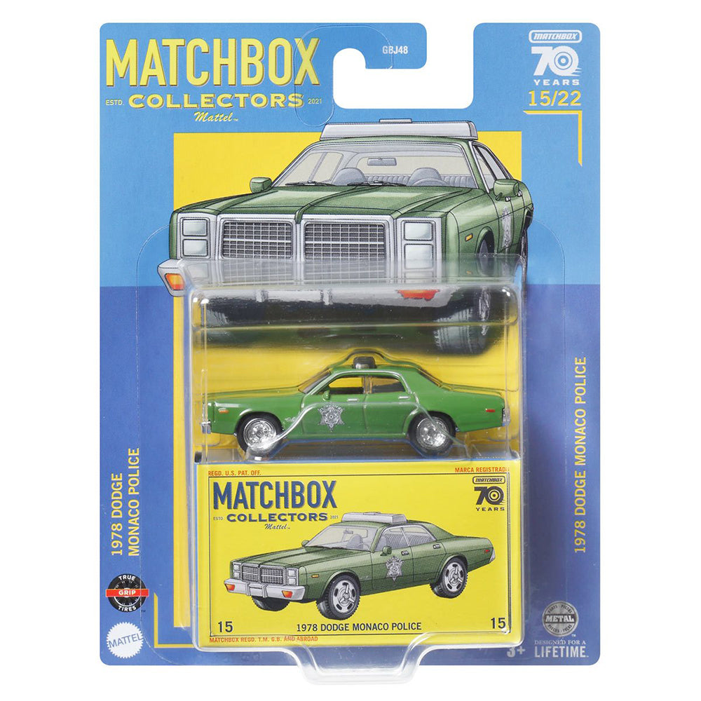 Matchbox 1978 Dodge Monaco Police – Spielzeugauto Im Maßstab 1:64, Blaue Polizei-Version, Für Sammler Und Kinder